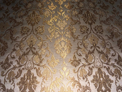 Silk Brocade fabric with  gold jacquard  BRO1018 available in 4 colors gold/lilac/grey and sea blue BRO1018