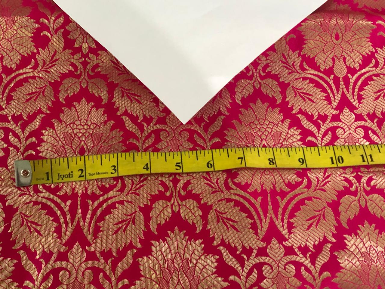 Silk Brocade fabric 44" wide  JACQUARD available in 2 colors RED AND SHOCKING PINK  BRO972