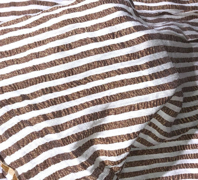 SILK  Crushed MUGA SILK TISSUE STRIPES available in 4 colors crinkle gold x gold stripe/dark ivory x copper/golden cream x silver/silver x gold