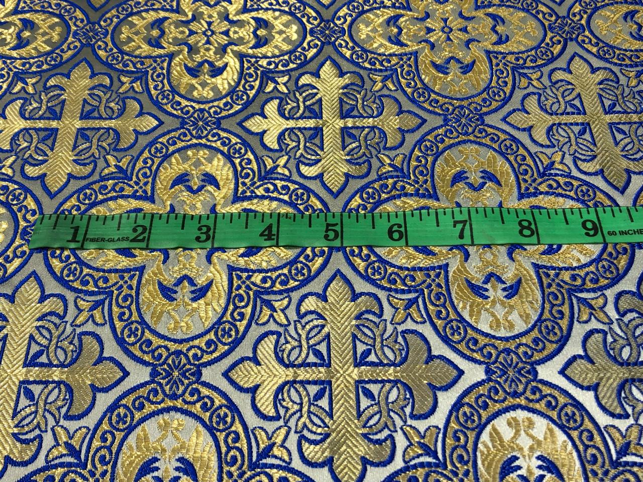 Brocade fabric VESTMENT 60" wide  available in 4 colors green/ blue/ red and purple BRO950