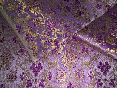 Silk Brocade fabric with  gold jacquard  BRO1018 available in 4 colors gold/lilac/grey and sea blue BRO1018