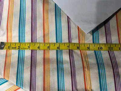 SILK Dupioni FABRIC Multi color stripes 54" WIDE DUPS23[2]