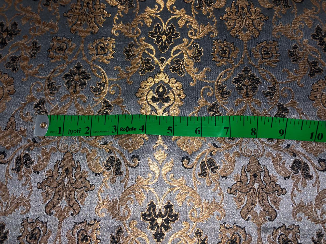 Silk Brocade fabric with  gold jacquard  BRO1018 available in 4 colors gold/lilac/grey and sea blue BRO1018