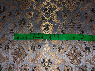 Silk Brocade fabric with  gold jacquard  BRO1018 available in 4 colors gold/lilac/grey and sea blue BRO1018