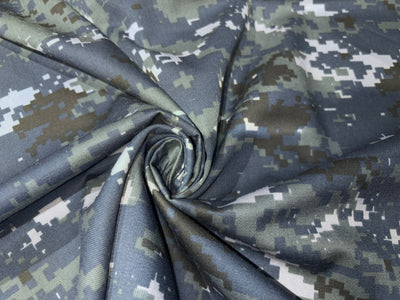 Woodland Green Digital Camouflage Nylon/Cotton Twill fabric 62" wide [16212]