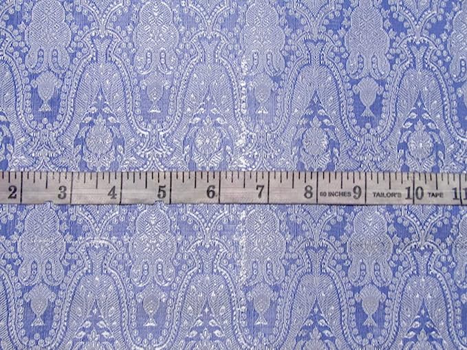 Silk Brocade Fabric Blue Victorian color 44" wide BRO758[3]