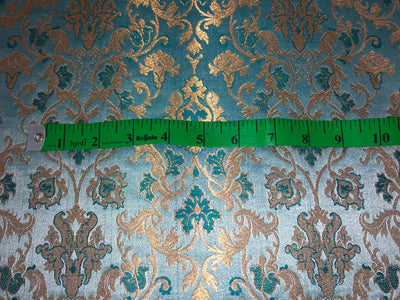 Silk Brocade fabric with  gold jacquard  BRO1018 available in 4 colors gold/lilac/grey and sea blue BRO1018
