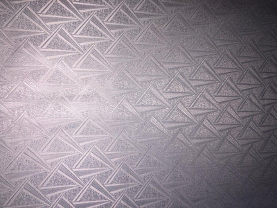 Silk Brocade fabric WHITE SELF  JACQUARD available in 4 DESIGNS GEOMETRIC FLORAL/FLORAL VINE/PAISLEY AND GEOMETRIC TRIANGLES  BRO961