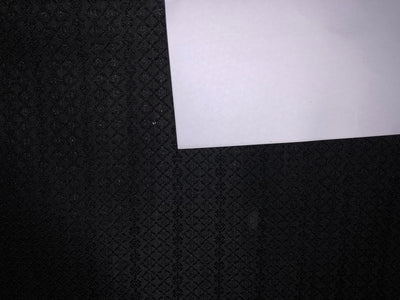 Silk Brocade Fabric BLACK with diamond jacquard with stripes of subtle black sequence  58"wide  BRO966[2]