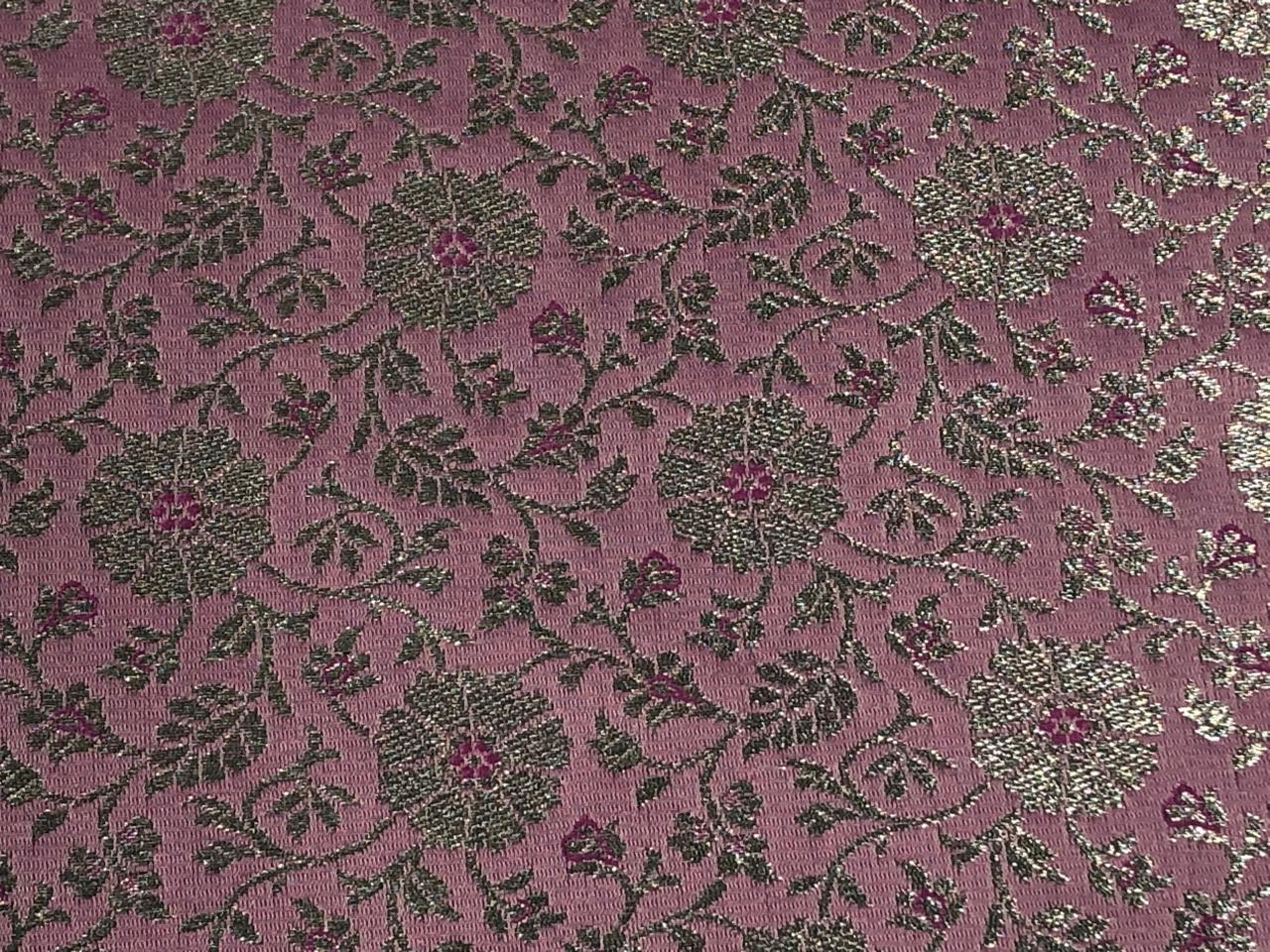 Silk Brocade fabric 44" wide Millennial Pink with metallic silver JACQUARD   BRO959[1]