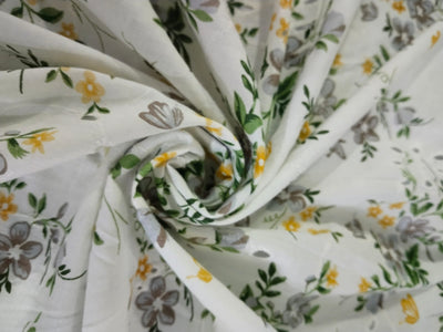 100% Cotton printed and chikan embroidery  fabric  58 inches wide 147 cms.available in 3 colors