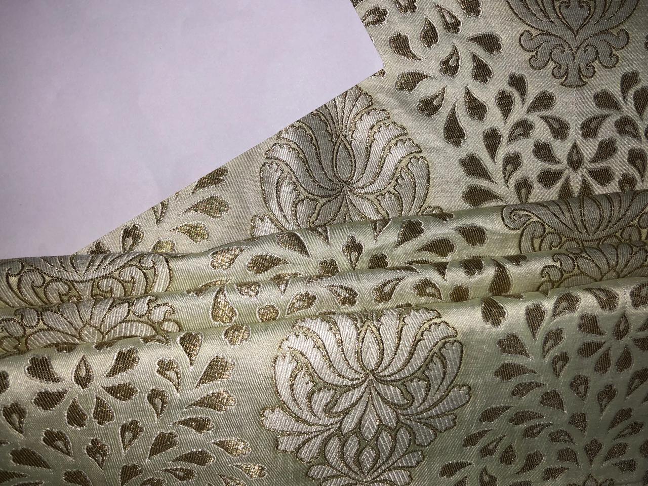 Brocade Heavy KING KHAB  Fabric GOLDEN CREAM WITH METALIC GOLD JACQUARD BRO983[3]