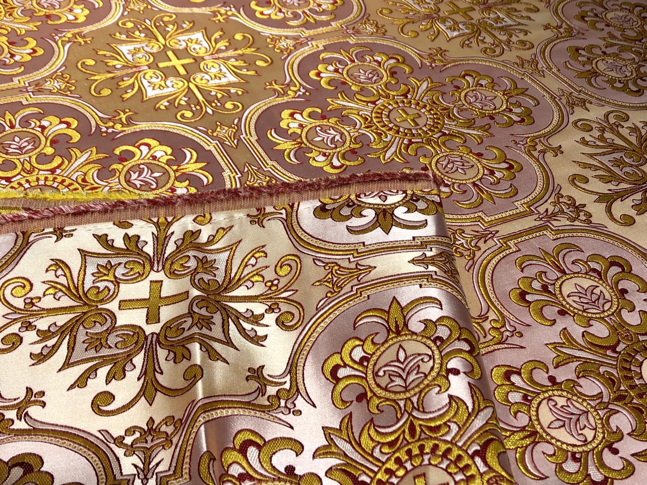 Brocade fabric VESTMENT 60" wide  available in 2 colors cream x gold and burgundy x gold and cream x gold BRO951