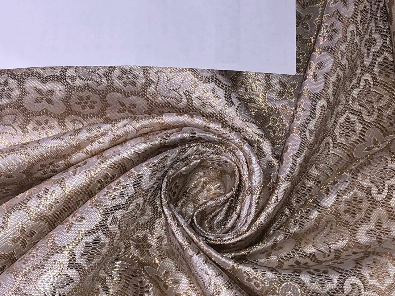 Brocade Fabric Jacquard x metallic gold Gold Color 44" WIDE BRO977 available in 7 colors bright pink , red,royal blue,teal,parrot green,mulberry and ivory