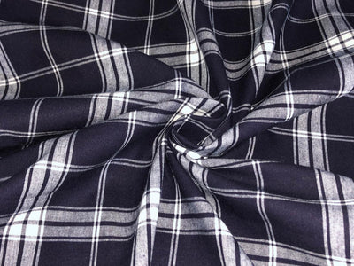 COTTON POPLIN BUFFALO PLAIDS available in 2 colors RED/BLUE/NAVY/WHITE and BLACK AND WHITE