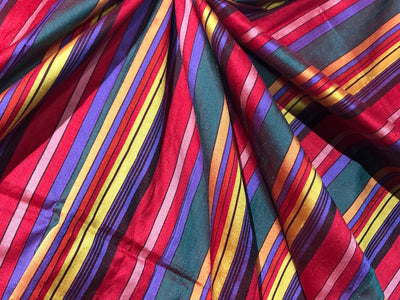 Silk dupioni MULTI COLOR STRIPE   54&quot; width single length  1.50 yards horizontal stripes  DUPS28[2]