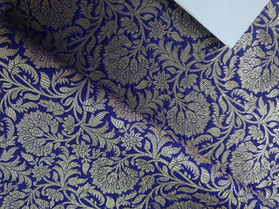 Silk Brocade fabric  44" wide available in 6 colors [BLACK NAVY WINE GOLD BURGUNDY PURPLE]BRO883