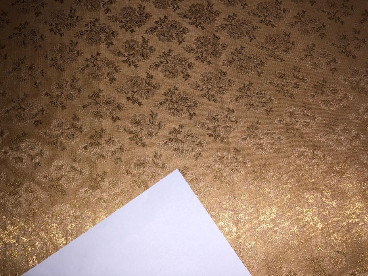 Silk Brocade fabric gold  floral  jacquard  BRO1001[6]