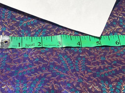 Brocade Fabric VINE Jacquard 3 D EFFECT with metallic gold available in 2 colors purple and blue BRO993[1/2]