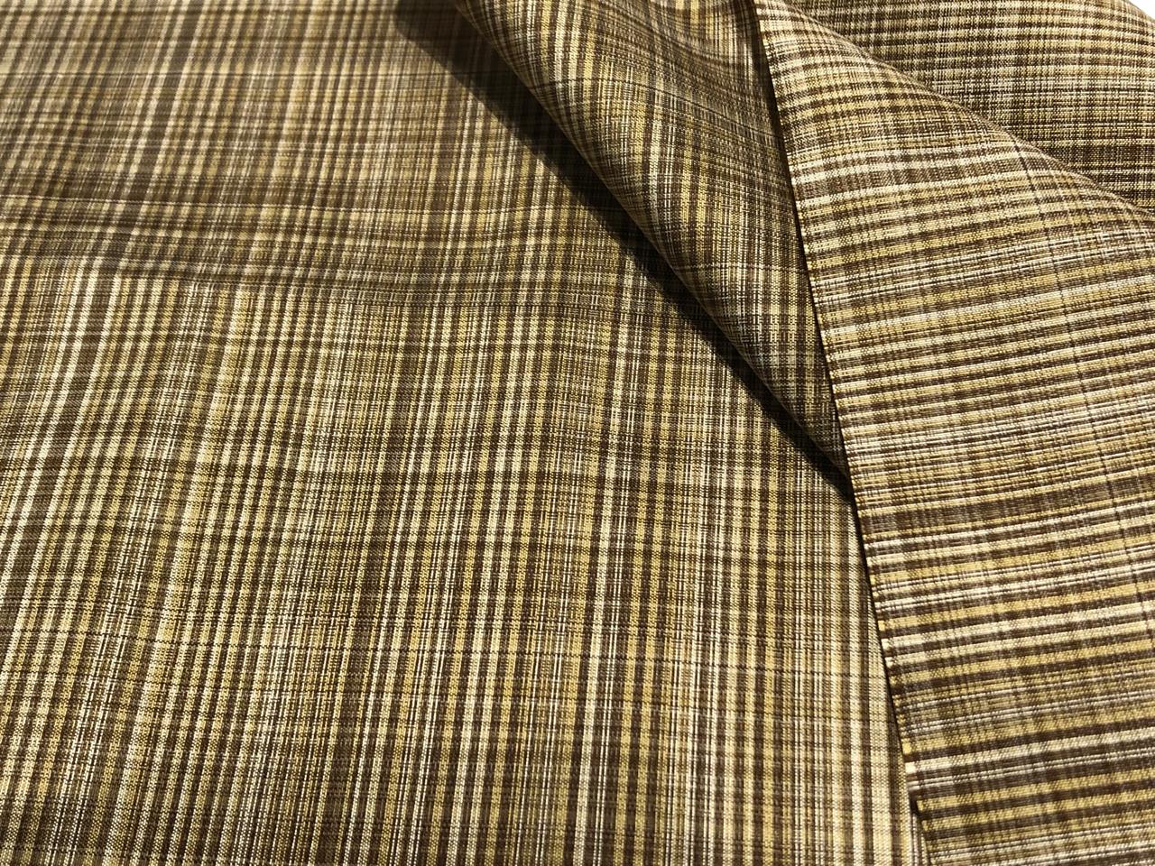 100% PURE SILK TAFFETA FABRIC MICRO PLAIDS shades of brown 54" wide TAFNEWC7roll