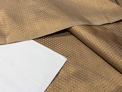 100% Silk Taffeta Jacquard Fabric SELF MOTIF  jacquard available in 2 colors light brown and cream TAFJACNEW13[2/3]