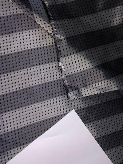 100% Silk Taffeta Jacquard Fabric  GREY jacquard stripes with black dots  54" wide TAFJACNEW14[2]