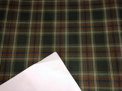 100% Cotton twill  plaids with  available in 3 colors REDS, BLUES and GREENS/GREEN,RUSTY BROWN AND BLUE  AND BROWN,WHITE AND BLUE