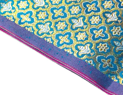 Brocade Fabric Jacquard x metallic gold Gold Color 44" WIDE BRO977 available in 7 colors bright pink , red,royal blue,teal,parrot green,mulberry and ivory