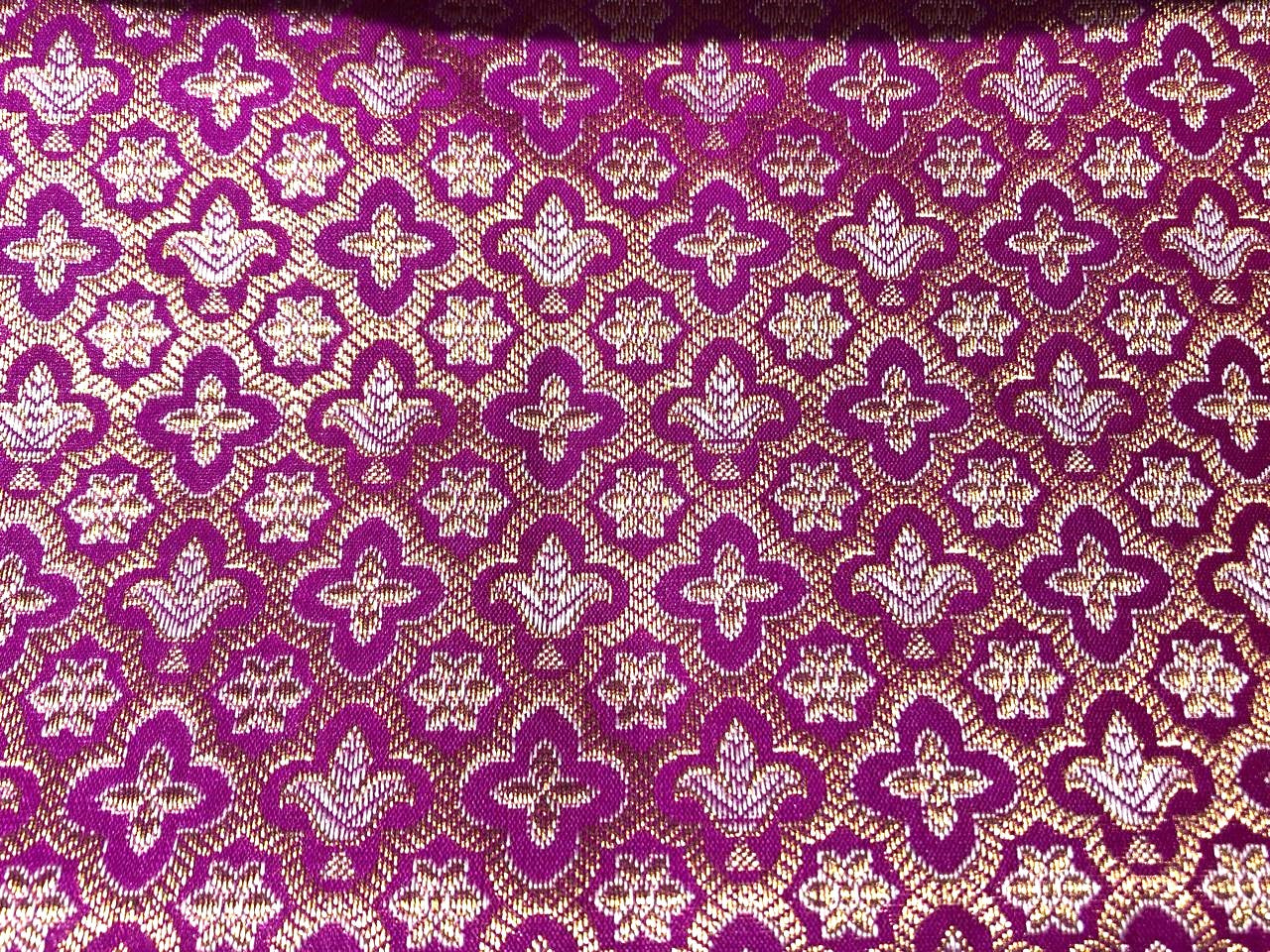 Brocade Fabric Jacquard x metallic gold Gold Color 44" WIDE BRO977 available in 7 colors bright pink , red,royal blue,teal,parrot green,mulberry and ivory