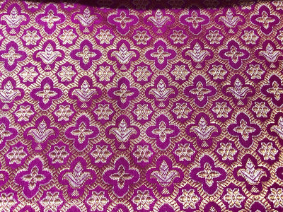 Brocade Fabric Jacquard x metallic gold Gold Color 44" WIDE BRO977 available in 7 colors bright pink , red,royal blue,teal,parrot green,mulberry and ivory