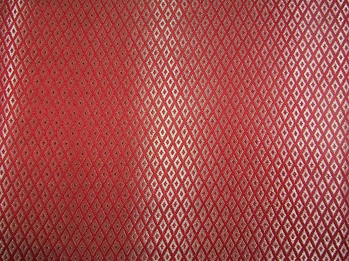 Silk Brocade Fabric red and Metallic Gold COLOR 44" WIDE BRO766B[3]