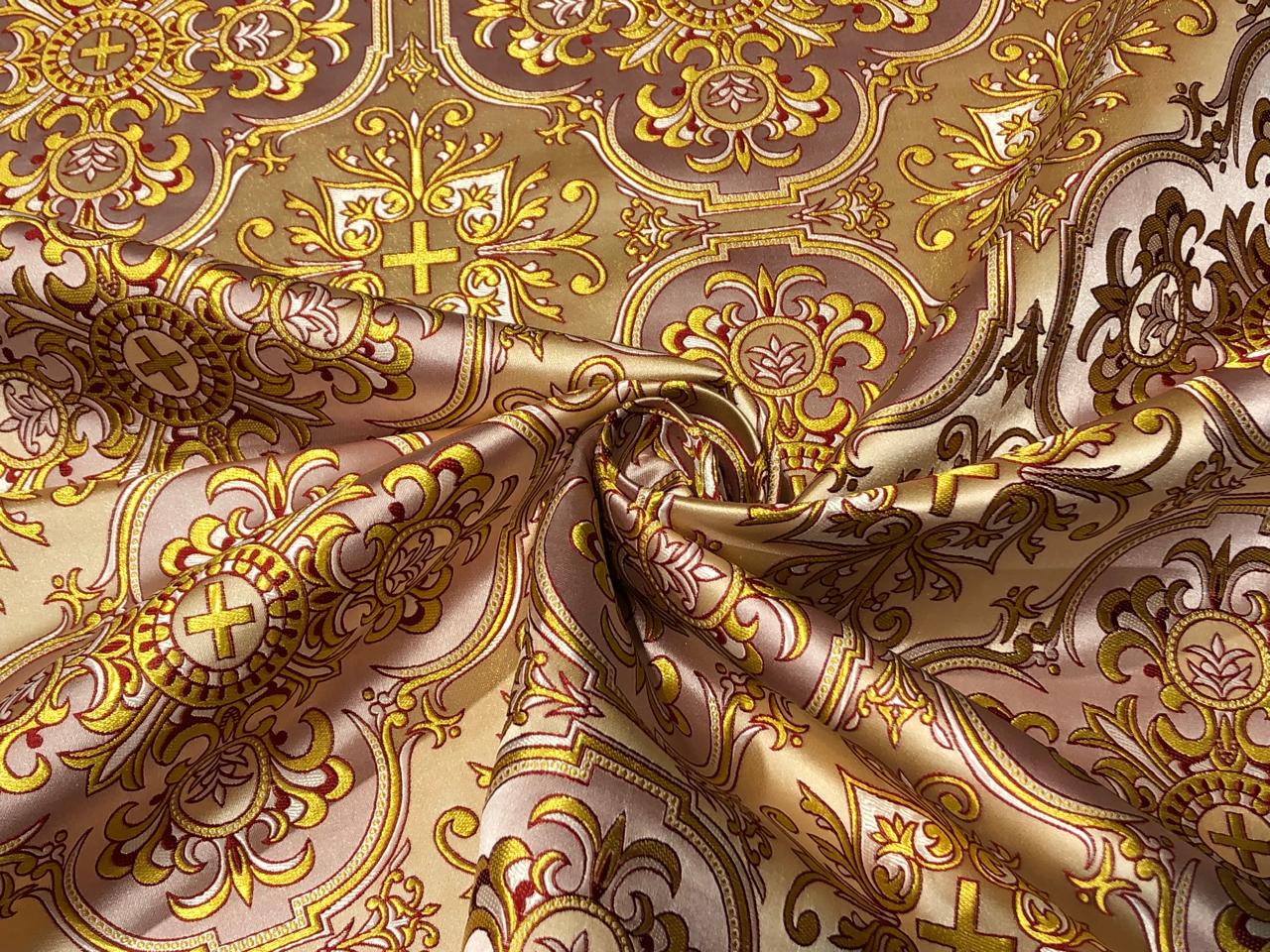 Brocade fabric VESTMENT 60" wide  available in 2 colors cream x gold and burgundy x gold and cream x gold BRO951