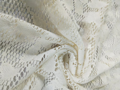 Cotton x jute fancy LACE overlay fabric offers intricate woven patterns 72"available in 5 designs