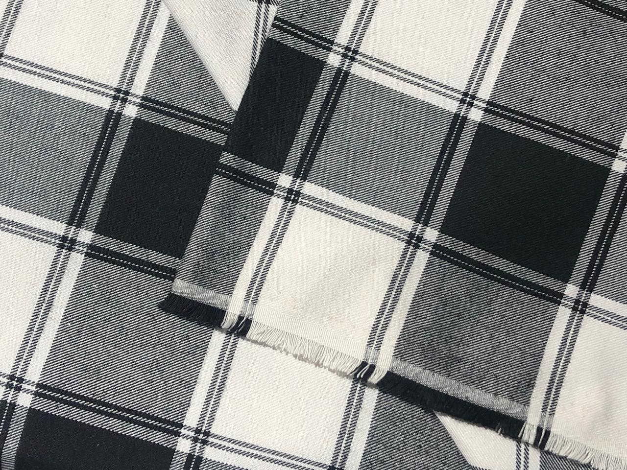 100% Cotton twill  plaids with  available in 2 colors BLACK / WHITE AND PINK/WHITE