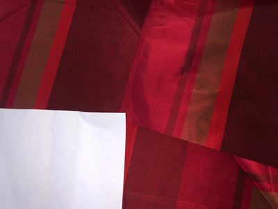 100% silk taffeta STRIPE dark wine, red and brown stripe TAFS139[18]