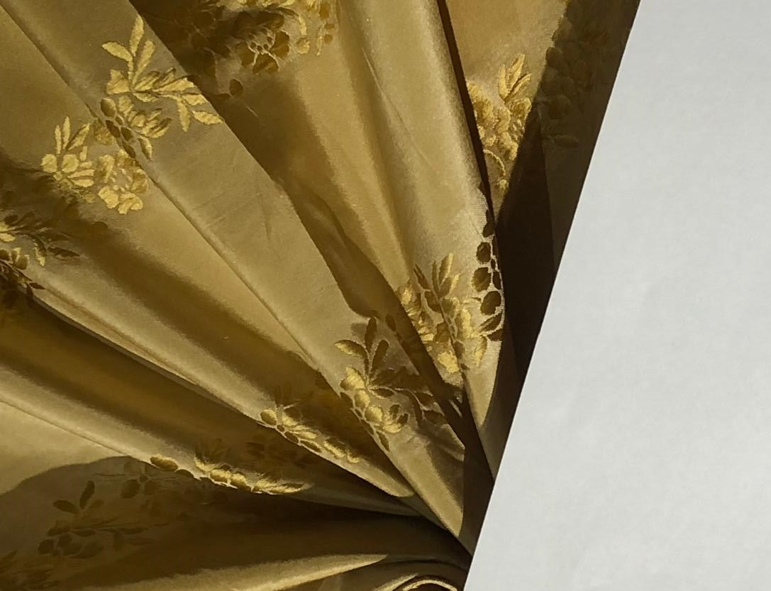 100% Silk Taffeta Jacquard Fabric  GOLD WITH GOLD JACQUARD TAFJACNEW18