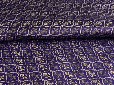 Brocade Fabric Jacquard x metallic gold Gold Color 56" WIDE BRO975 available in 3 colors purple/royal blue and peacock green