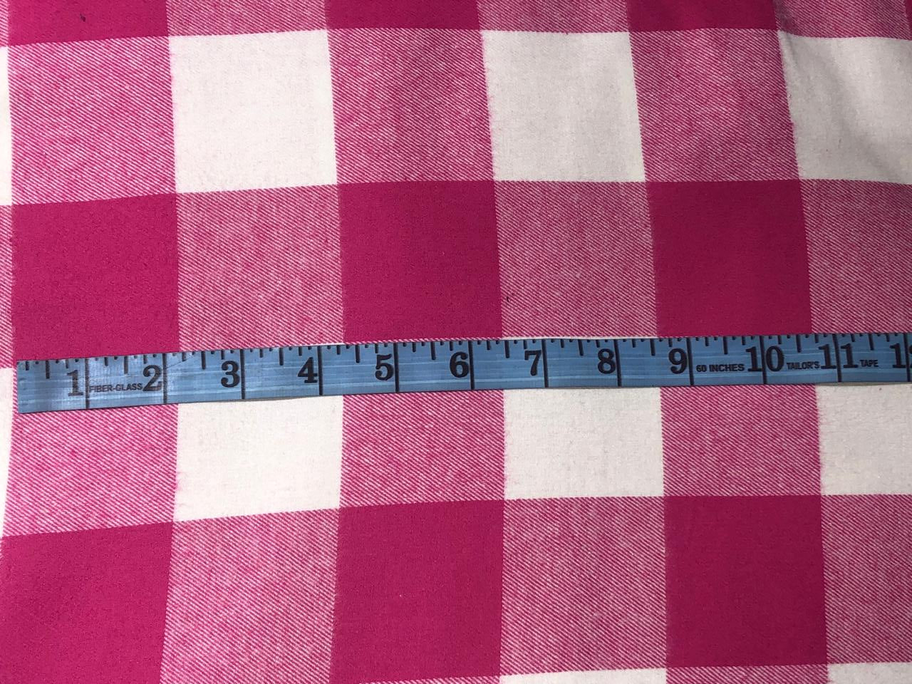 100% Cotton twill  plaids with  available in 2 colors BLACK / WHITE AND PINK/WHITE