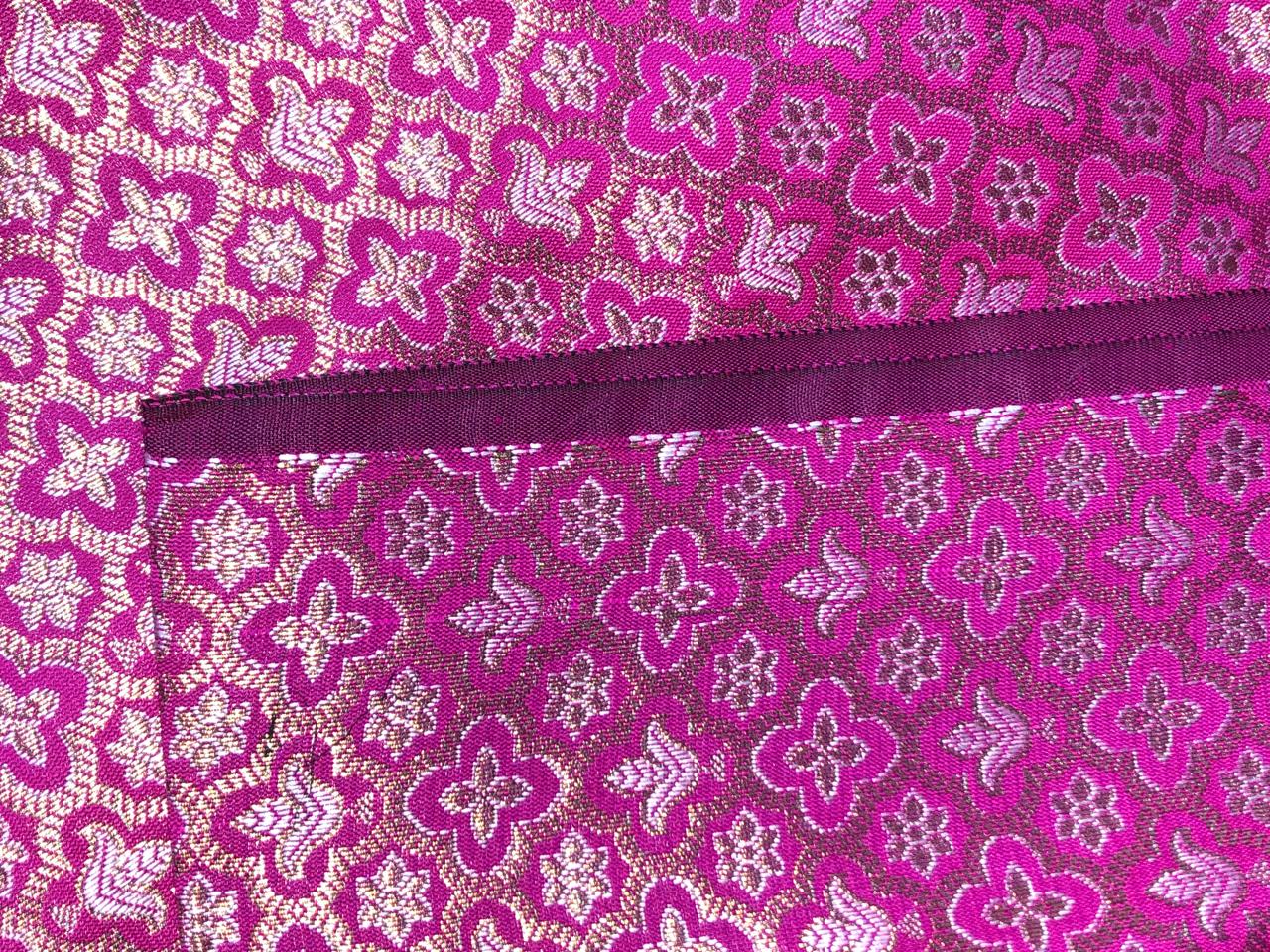 Brocade Fabric Jacquard x metallic gold Gold Color 44" WIDE BRO977 available in 7 colors bright pink , red,royal blue,teal,parrot green,mulberry and ivory