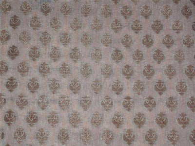 100% COTTON BROCADE WITH IVORY X GOLD METALLIC colour 44&quot; wide MOTIFS