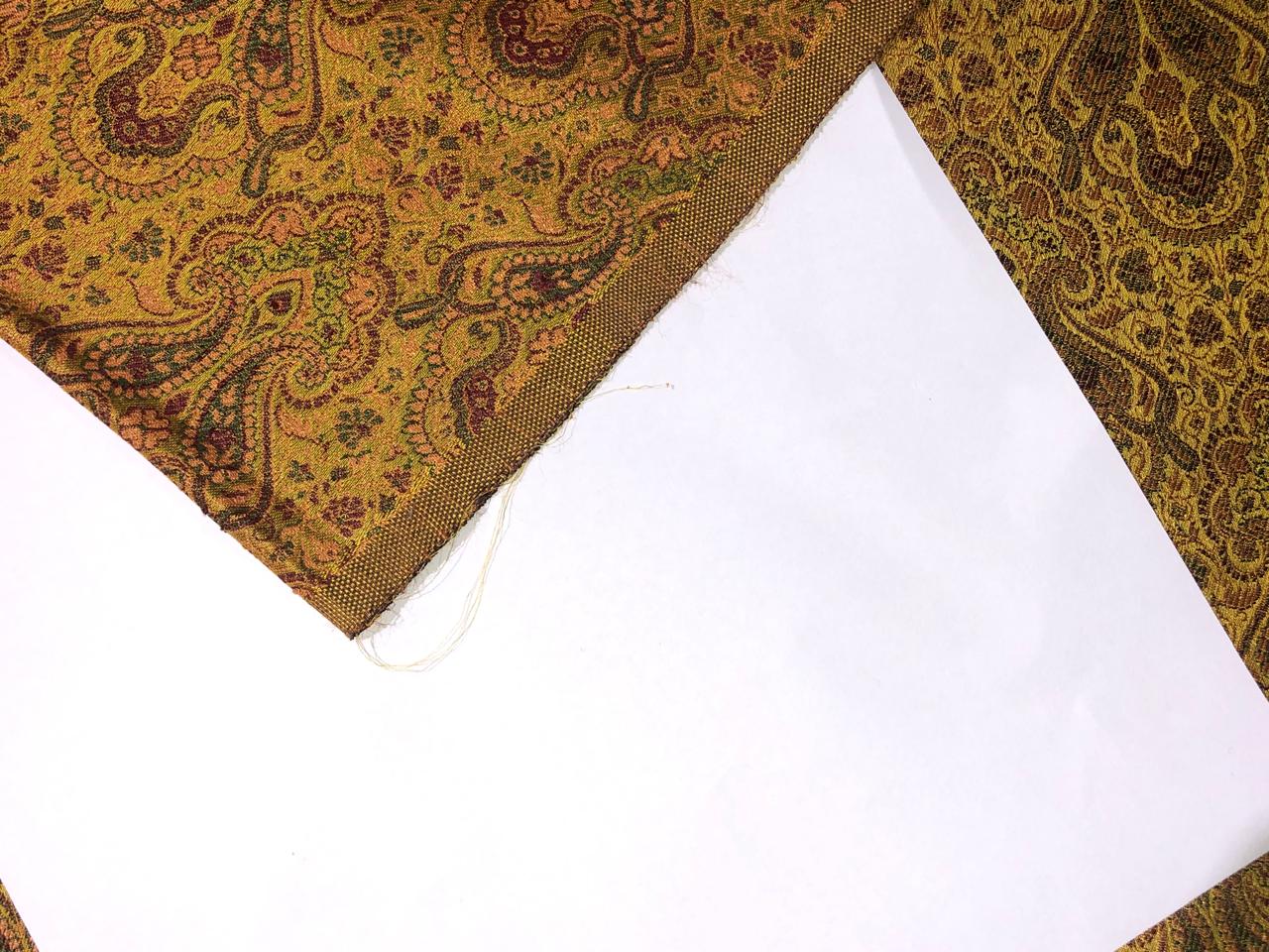 Silk Brocade fabric 44" wide  MUSTARD PAISLEY JACQUARD BRO981[3]