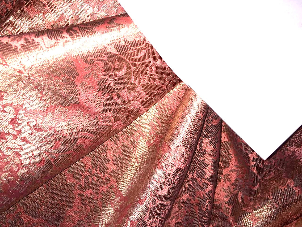 Silk Brocade Fabric  Pastel color jacquard  44" wide BRO955 available in 3 colors peach/pink/SILVER GREY