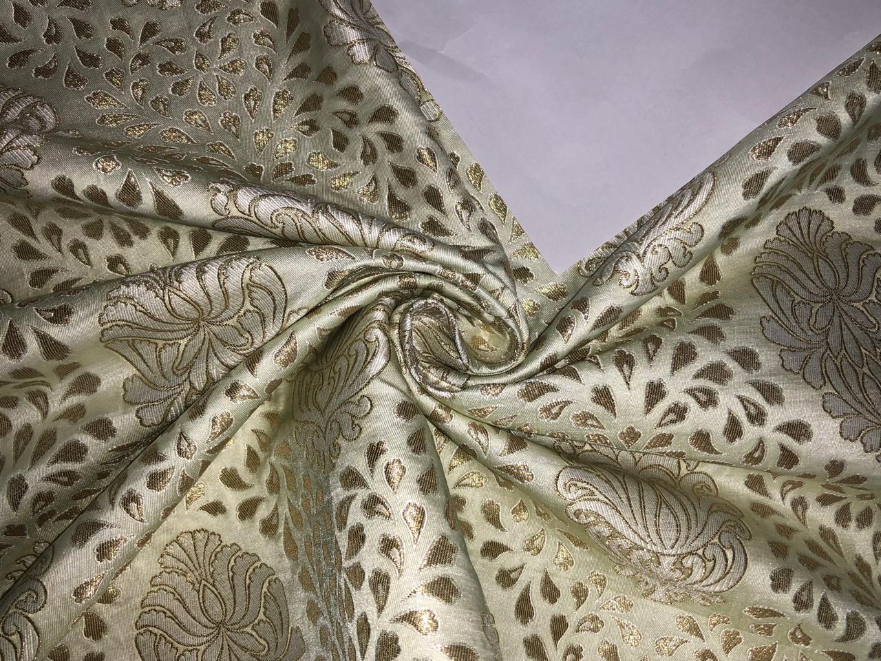 Brocade Heavy KING KHAB  Fabric GOLDEN CREAM WITH METALIC GOLD JACQUARD BRO983[3]