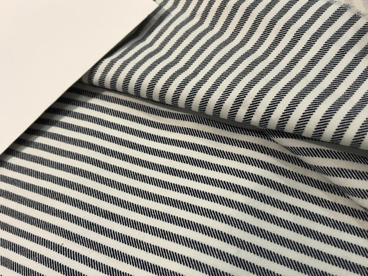 100% Cotton Denim  Fabric 58" wide available in ZIG ZAG DESIGN 3 COLORS white with black zigzag/white with navy zigzag and navy with white