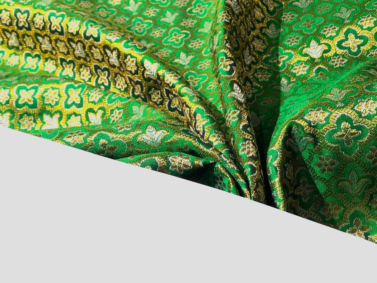 Brocade Fabric Jacquard x metallic gold Gold Color 44" WIDE BRO977 available in 7 colors bright pink , red,royal blue,teal,parrot green,mulberry and ivory