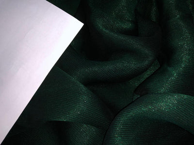 Georgette fabric -with self metallic lurex shimmer available in 2 shades  kingfisher green and green