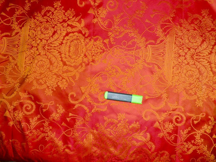 Silk taffeta jacquard fabric Rusty Red &amp; Caramel Gold 54&quot; wide TAFJAC1