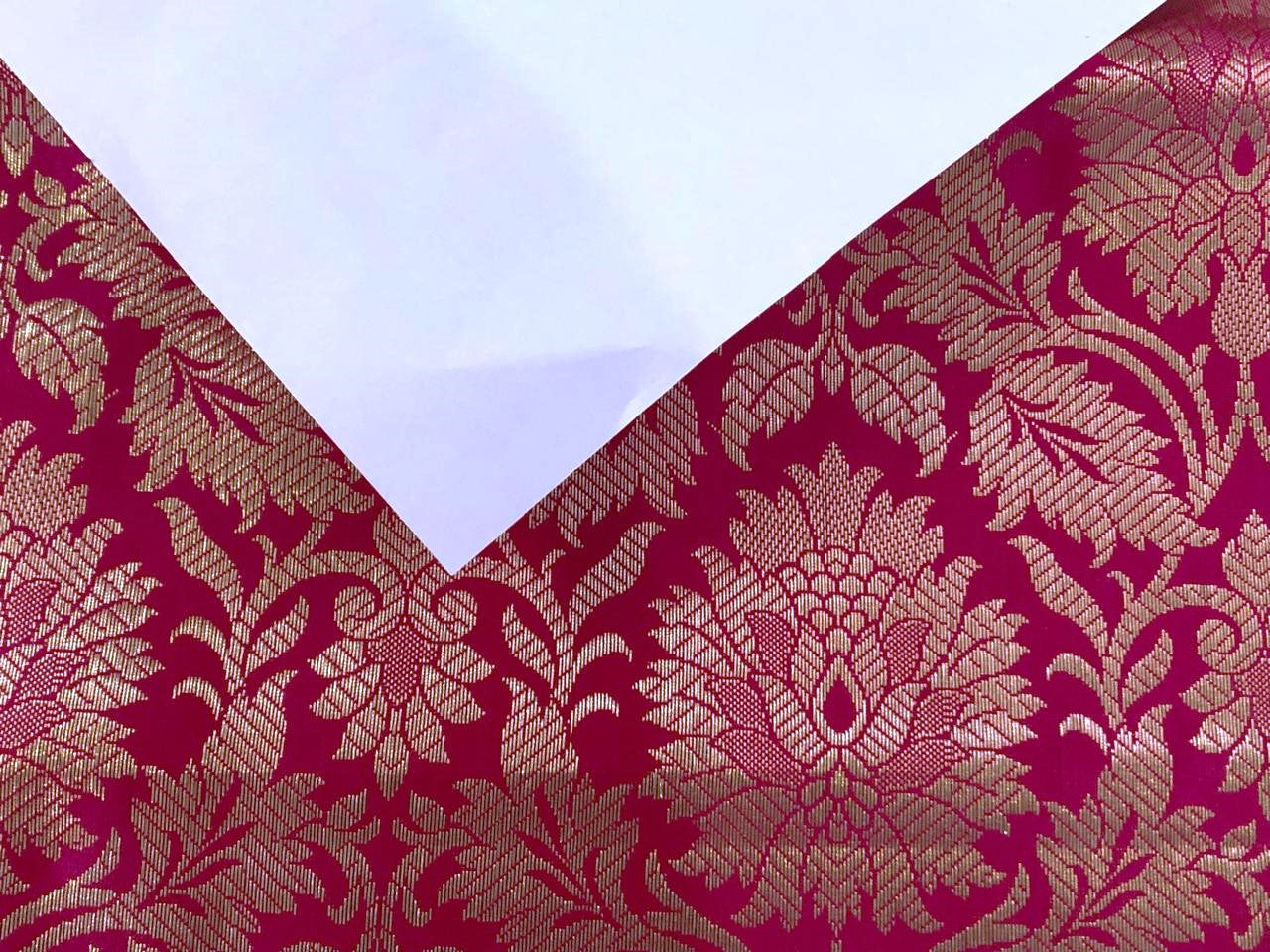 Silk Brocade fabric 44" wide  JACQUARD available in 2 colors RED AND SHOCKING PINK  BRO972