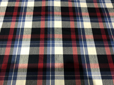 COTTON POPLIN BUFFALO PLAIDS RED/BLUE/NAVY/WHITE [16341]