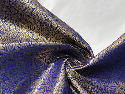 Silk Brocade fabric 44" wide INTRICATE JACQUARD available in 10 colors pink,gold,black,dark magenta,red,parot green,orange,royal blue,mango and burgandyBRO995